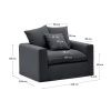 Antracitově šedé čalouněné křeslo Kave Home Nora 140 cm