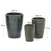 Set tří modrých zahradních květináčů Kave Home Rotja 57/46/38 cm