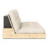 Šedá lněná dvoumístná rozkládací pohovka Karup Design Base 196 cm