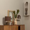 Hnědá dřevěná stolní lampa Renzo