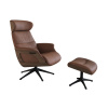 Hnědé kožené lounge křeslo FLEXLUX CLEMENT MEDIUM