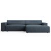 Královsky modrá čalouněná rohová pohovka Windsor & Co Lupus 224 cm, pravá