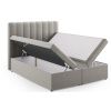 Světle šedá sametová dvoulůžková postel boxspring MICADONI Kelp 180 x 200 cm