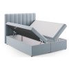 Světle modrá sametová dvoulůžková postel boxspring MICADONI Kelp 180 x 200 cm