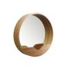 Dřevěné závěsné zrcadlo ZUIVER ROUND WALL  60 cm