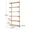 Dubová modulární police Kave Home Sitra 202 x 90 cm