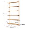 Dubová modulární police Kave Home Sitra 202 x 110 cm