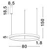 Černé kovové závěsné LED světlo Nova Luce Elowen 80 cm