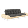 Zelená dvoumístná rozkládací pohovka Karup Design Base 244 cm