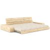 Šedá lněná dvoumístná rozkládací pohovka Karup Design Base 244 cm