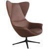 Hnědé kožené lounge křeslo FLEXLUX STILO