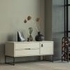 Světle šedý borovicový TV stolek Frax 120 x 44 cm -fv-interier-25