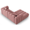 Růžová sametová rohová pohovka Windsor & Co Halley 242 cm, levá