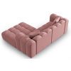 Růžová sametová rohová pohovka Windsor & Co Halley 242 cm, pravá