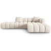 Světle béžová sametová rohová pohovka Windsor & Co Halley 309 cm, pravá -fv-interier-25