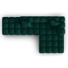 Lahvově zelená sametová rohová pohovka Windsor & Co Halley 309 cm, pravá