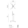 Hnědá hliníková stolová sklápěcí podnož Ibisco 72 cm
