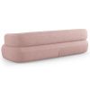 Pudrově růžová bouclé čtyřmístná pohovka Windsor & Co Aldrin 226 cm