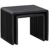 Set dvou černých dřevěných odkládacích stolků Alli 50 x 43,5 / 40 x 38 cm