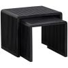 Set dvou černých dřevěných odkládacích stolků Alli 50x43,5/40x38 cm