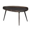 Set dvou konferenčních stolků Educro 71x52 / 54x41 cm s bronzovým dekorem