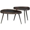 Set dvou konferenčních stolků Educro 71x52 / 54x41 cm s bronzovým dekorem