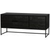Černý dřevěný TV stolek Sinai 120 x 44 cm