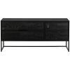 Černý dřevěný TV stolek Sinai 120 x 44 cm