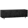 Černý dřevěný TV stolek Country 160 x 45 cm