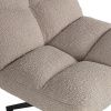 Světle hnědé bouclé otočné křeslo Darin