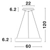 Hnědé závěsné LED světlo Nova Luce Rando Thin 60 cm