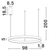 Černé kovové závěsné LED světlo Nova Luce Elowen 98 cm