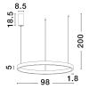 Stříbrné kovové závěsné LED světlo Nova Luce Elowen 98 cm