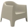 Béžové plastové zahradní lounge křeslo SOLID