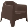 Hnědé plastové zahradní lounge křeslo SOLID