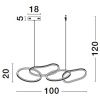 Zlaté kovové závěsné LED světlo Nova Luce Girish 100 cm