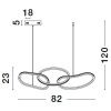 Zlaté kovové závěsné LED světlo Nova Luce Girish 82 cm