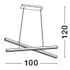 Bílé kovové závěsné LED světlo Nova Luce X-line 100 cm