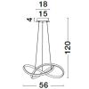 Černé kovové závěsné LED světlo Nova Luce Amara 56 cm