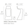 Matně antracitově šedá plastová barová židle WING 72 cm