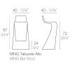 Matně světle béžová plastová barová židle WING 72 cm