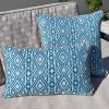 Modro-béžový set dvou venkovních povlaků na polštář Aztec -fv-interier-25