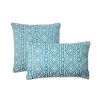 Modro-béžový set dvou venkovních povlaků na polštář Aztec
