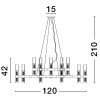 Skleněné závěsné světlo Nova Luce Century 120 cm