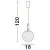 Bílo-zlaté skleněné závěsné LED světlo Nova Luce Hook 18 cm