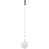 Bílo-zlaté skleněné závěsné LED světlo Nova Luce Hook 18 cm