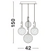 Bílo-zlaté skleněné závěsné LED světlo Nova Luce Hook 42 cm