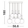 Bílo-zlaté skleněné závěsné LED světlo Nova Luce Hook 56,6 cm