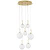 Bílo-zlaté skleněné závěsné LED světlo Nova Luce Hook 56,6 cm