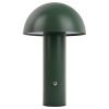 Tmavě zelená kovová stolní LED lampa Fungus